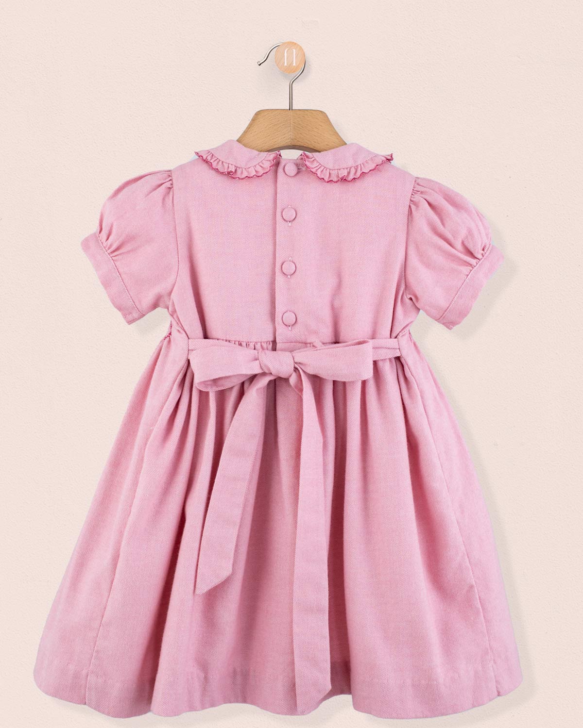 Valentina Italian Lipstick Flannel Smocked Dress